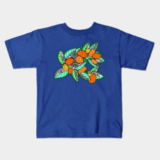 Juicy Ripe California Kumquats with Pop Art Leaves Kids T-Shirt